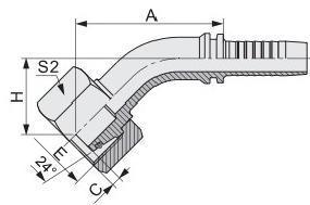 20541 45° Metric Female 24° Cone Hydraulic Hose Fitting Metric Hydraulic Fittings Manufacturer Hydraulic Fittings Parker