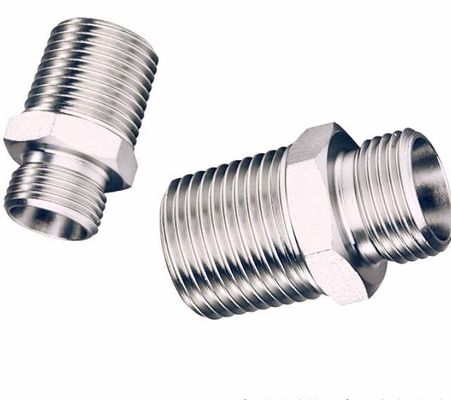 Acessórios hidráulicos para mangueiras de alta pressão com tubos duplos, de aço de carbono médio e de aço de mamilo