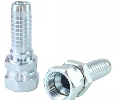 Conectores de mangueira hidráulica feminina de aço inoxidável JIC reutilizáveis com cabeça hexagonal