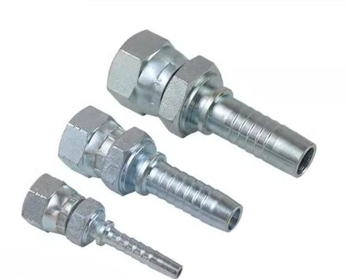 Conectores de mangueira hidráulica feminina de aço inoxidável JIC reutilizáveis com cabeça hexagonal