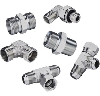 SAE Fios masculinos Acessórios hidráulicos de cotovelo 1b9 Aço carbono para sistema hidráulico durável