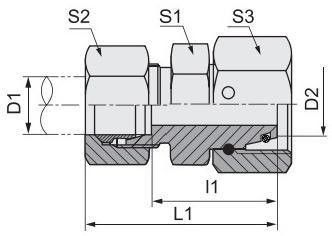 Hexagon Head DIN Bite Type Reducer Adaptador de tubo com tubulação giratória de aço carbono 2c-W