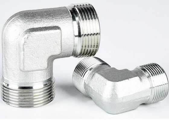 Cabeça redonda aço carbono médio 90 graus cotovelo fixação hidráulica com fios masculinos