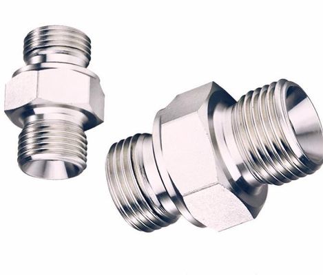 Aço de carbono médio de prata alemão métrico masculino H. T para BSPT masculino Adaptador de mangueira hidráulica