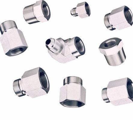 Aço de carbono médio de prata alemão métrico masculino H. T para BSPT masculino Adaptador de mangueira hidráulica