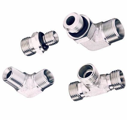 Adaptador de montagem de mangueira hidráulica para aço de carbono médio 90 45 graus