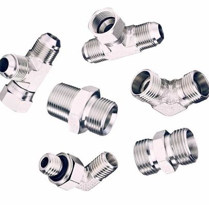 Aço de carbono médio 90 cotovelo BSPT série masculino-Parker tubos hidráulicos de montagem prata