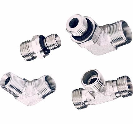 Aço de carbono médio 90 cotovelo BSPT série masculino-Parker tubos hidráulicos de montagem prata