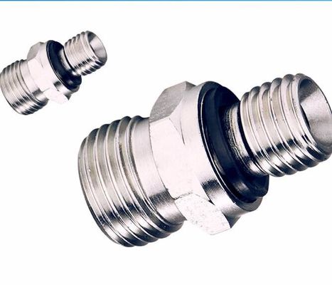 Acessórios de mangueiras hidráulicas reutilizáveis de cabeça hexagonal de prata para acessórios de aço inoxidável