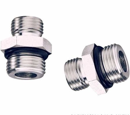 Linhas de tubulação de prata Conectar acessórios de aço carbono para Jic Metric Filamento externo Cone interno