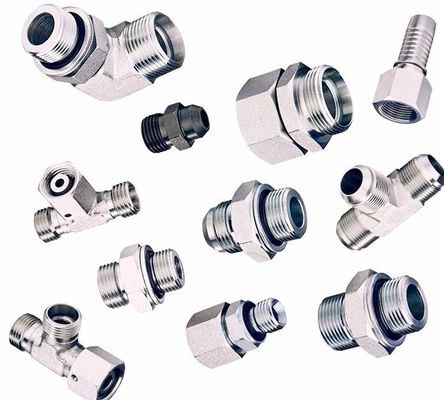 Acessórios hidráulicos para mangueiras de alta pressão com tubos duplos, de aço de carbono médio e de aço de mamilo
