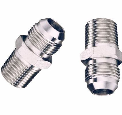 Aço carbono hexagonal linha reta de fio externo Jic37 graus fio hidráulico junção de transição