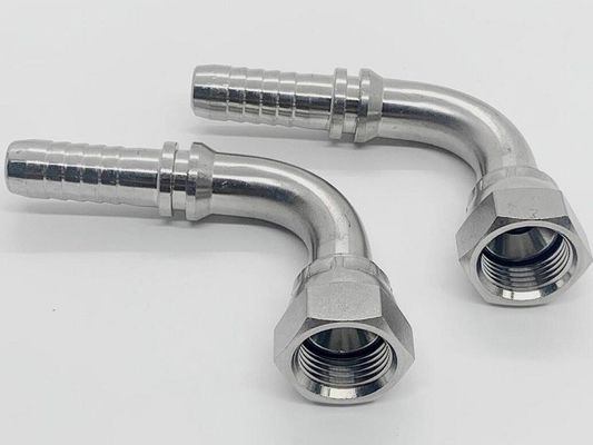26791 Acero inoxidável Acessórios hidráulicos para mangueiras de enxaguamento para fios americanos Jic 74 Taper Seal 90 Cotovelo